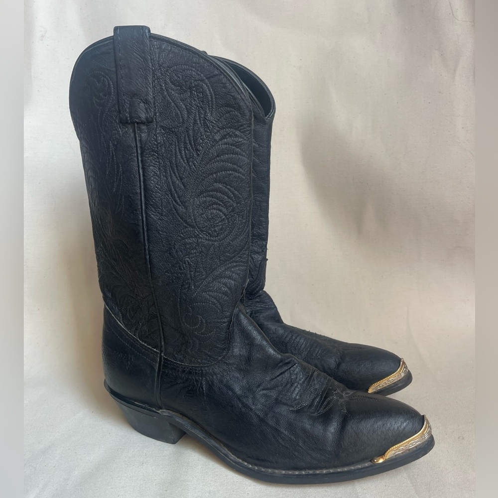 Vintage Black Leather Dingo cowboy boots 8m